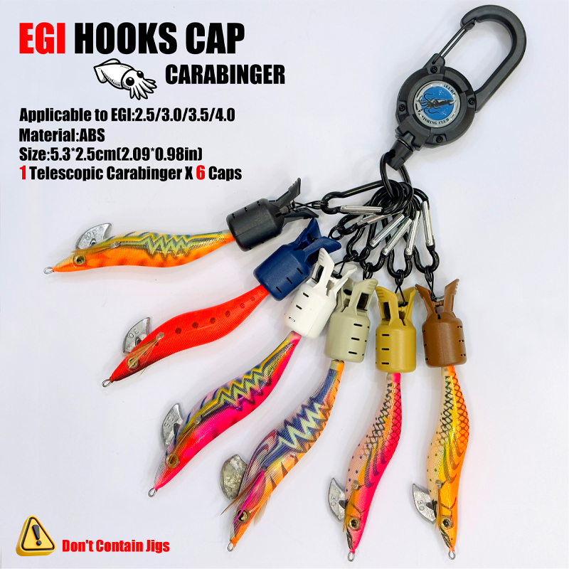 Fishing Lure Jig - Calamari Jig Hook Caps e Moschettone