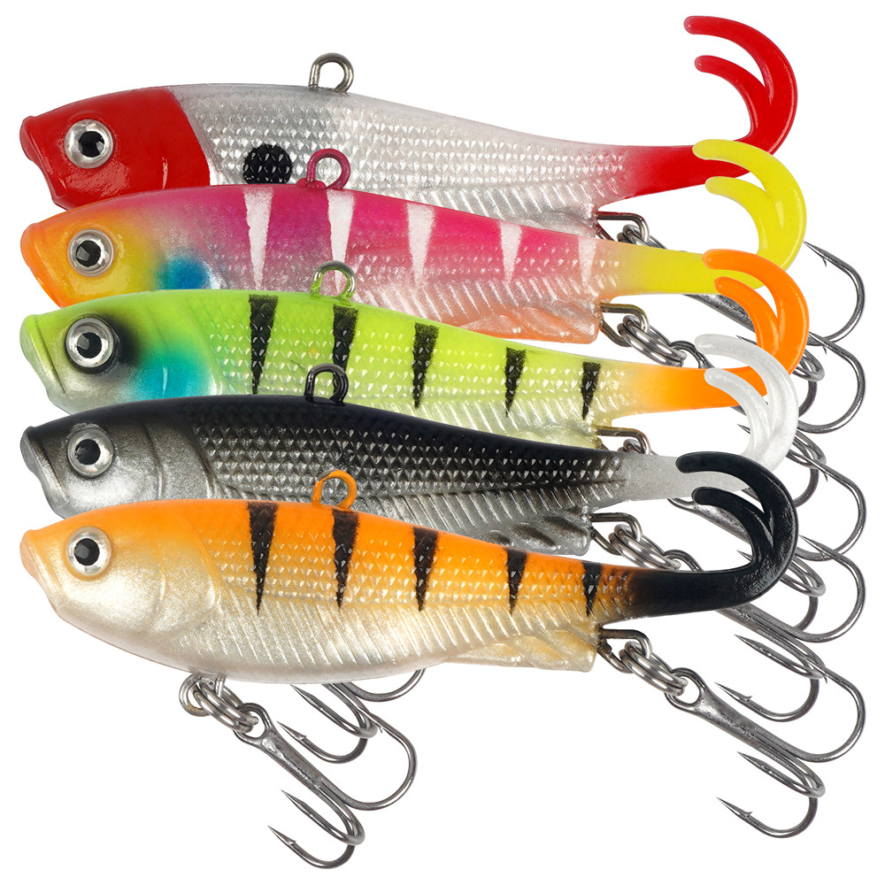 Fishing Lure Swimbait - 5 pezzi pre-attrezzati Jig Head Wobbler