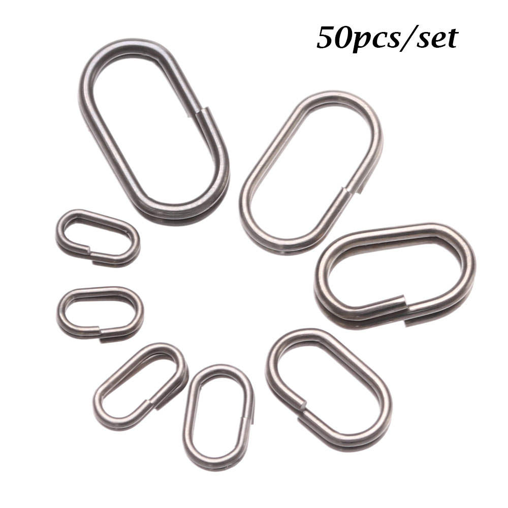 Fishing Lure Accessories - 50 pz/lotto 8/10/13/15/17/19mm anelli ovali divisi