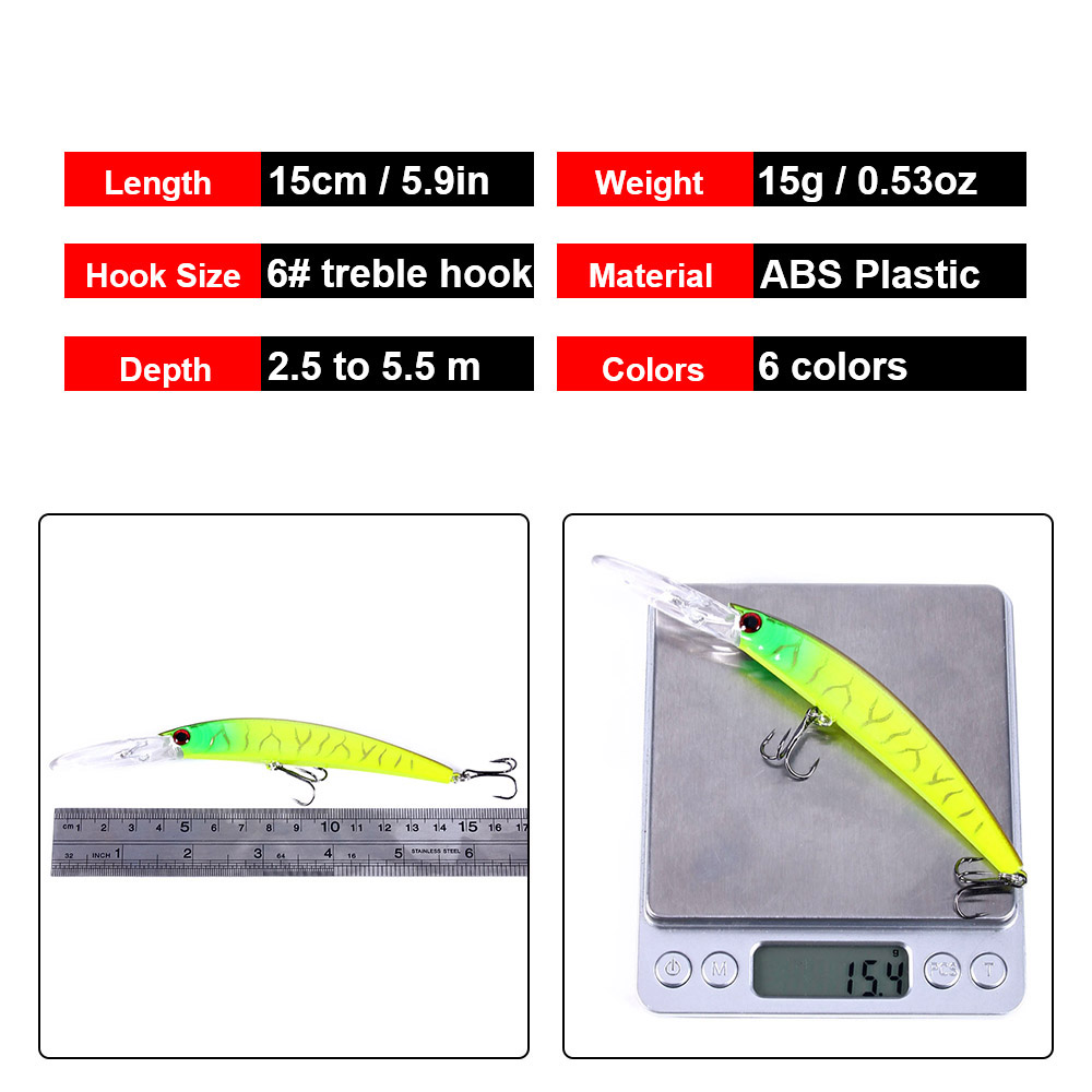 1 PZ 15 cm 15g Immersione Prof - Fishing Lure Swimbait recensione e prezzo