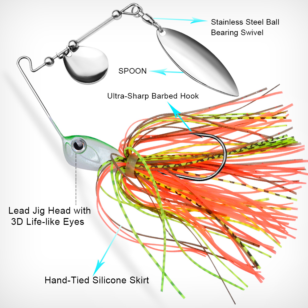 Proberos 10/14g Spinnerbait, C - Fishing Lure Blade Bait recensione e prezzo